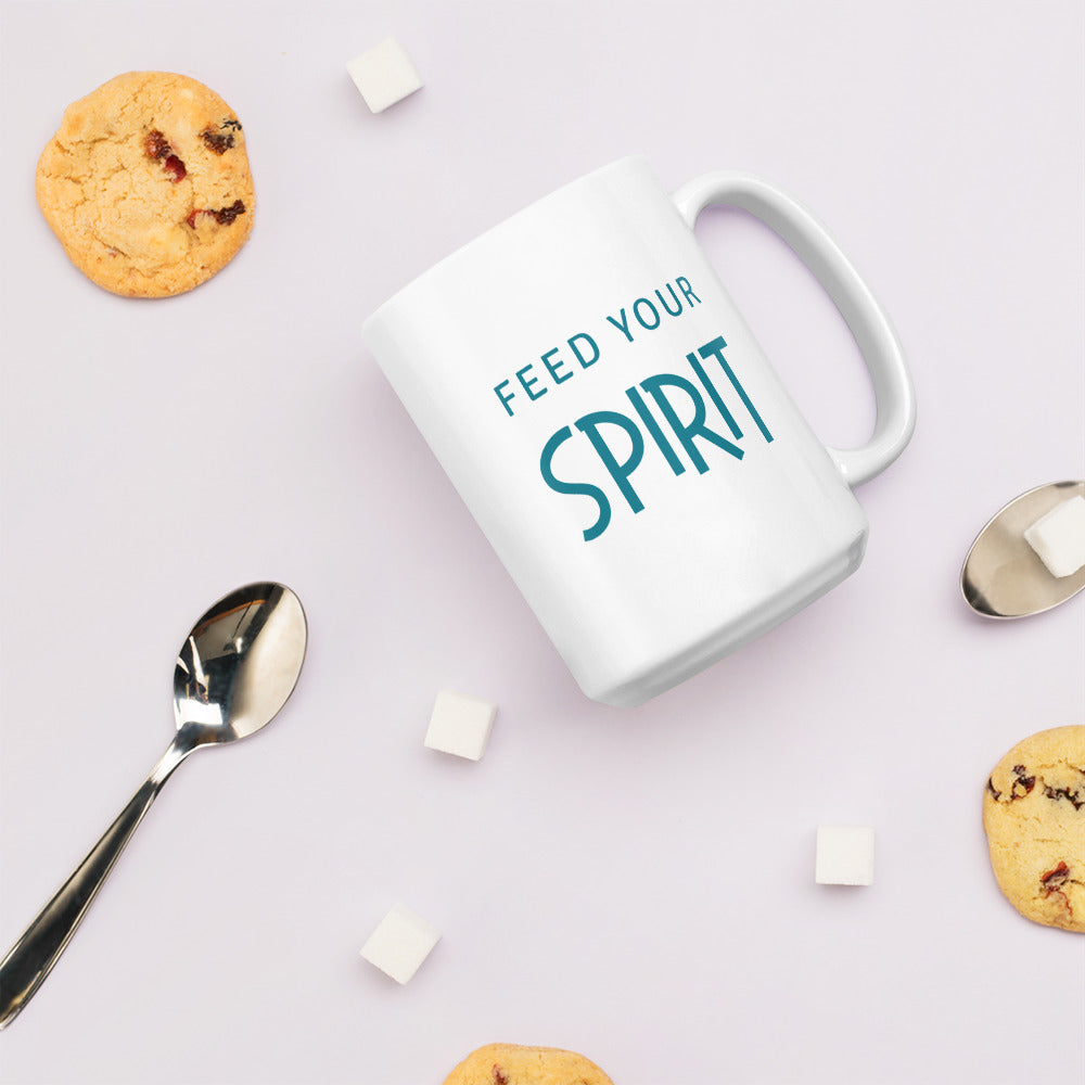 feed your spirit glossy mug